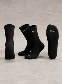 Nike Everyday Plus Unisex Cushioned Training Crew Socks Breathable SX6888-010 - Black - View 4