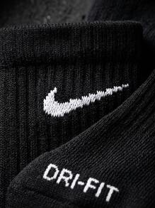 Nike Everyday Plus Unisex Cushioned Training Crew Socks Breathable SX6888-010 - Black - View 6
