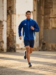 Adidas Men's Sports Jackets Stretchy Comfortable Durable Hiking Daily Training Blue IR7597 - Navy Blue - View 2