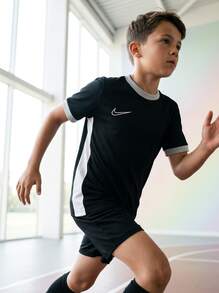 Nike ملابس علوية كم قصير للشباب 25 من نوع Dri-FIT Academy باللون الأسود - الأسود - مشاهدة 5