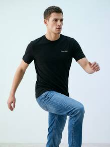 Calvin Klein Men's Sports Tees & Tanks Breathable Classic Fit Quick-Dry Outdoor Training Vacation Black K10K109894-BEH - 黑色 - 查看 3