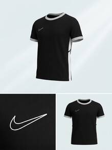 Nike ملابس علوية كم قصير للشباب 25 من نوع Dri-FIT Academy باللون الأسود - الأسود - مشاهدة 6