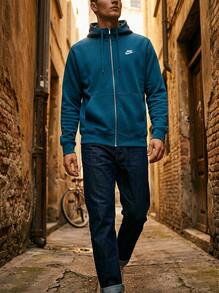 Nike Men's Sports & Outdoor Hoodies Breathable Easy To Match Classic Fit Outing Training Daily Blue FN3884-476 - Blue - View 4