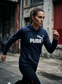 Puma هوديز نسائية أساسية باللون الأزرق الداكن - Deep Plum - مشاهدة 4