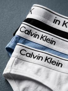 Calvin Klein 女款內褲輕盈舒適日常休閒黑色 QD5209-401 - 黑/藍/白 - 查看 4