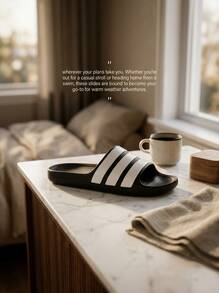 Adidas Adilette Flow Women's Slides Core Black / Cloud White / Core Black IF4134 - Black and White - View 4