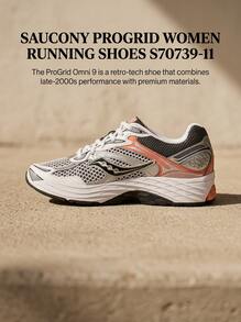 Saucony ProGrid Omni 9 Unisex Sneakers Breathable Versatile Sports Outdoor Running Daily School Black/Orange/White S70739-11 - Black/Orange/White - View 1