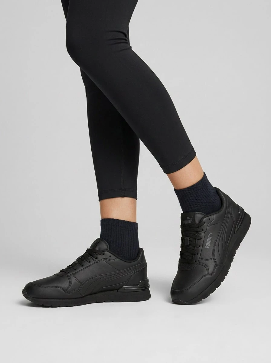 Puma PALERMO Women's Casual Athletic Shoes Premium Modern Anti-Slip Running Street Style Office Black 399068-09 - PUMA Schwarz/Schattengrau - Übersicht 1