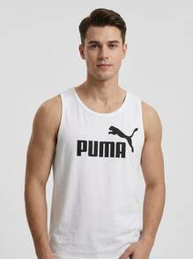 Puma Men's Sports Tees & Tanks Versatile Lightweight Easy To Match Weekend Sports Outdoor White 682544-02 - White Black - View 1