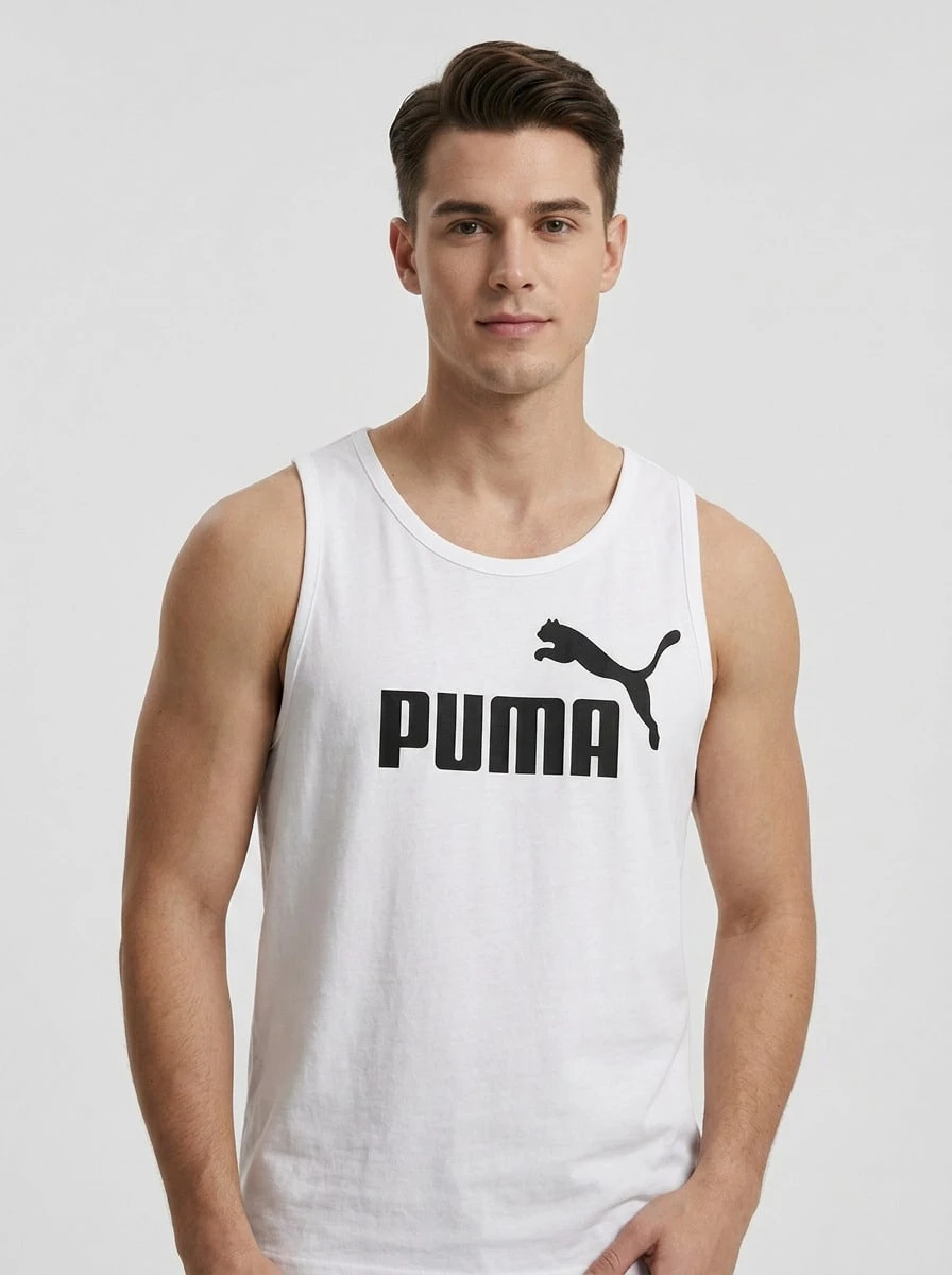 Puma Men's Sports Tees & Tanks Versatile Lightweight Easy To Match Weekend Sports Outdoor White 682544-02 - White Black - View 1