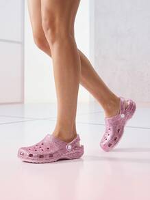 Crocs CLASSIC CLOG Teen Breathable Durable Ergonomic Walking Vacation Travel Pink 211939-6ZW - Pink Milk - View 2