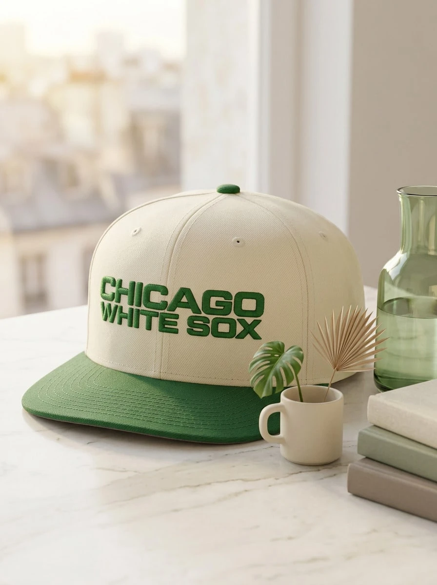 New Era Unisex Cap Breathable Comfortable Daily Sports Chicago H202576 - Beige/Green - View 1