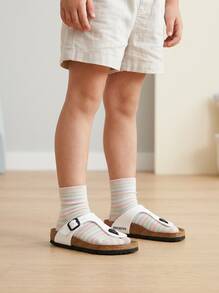 Birkenstock GIZEH Kids' Flat Sandals Versatile Anti-Slip Ergonomic Travel Walking Summer White GIZEHKidsBirkoFlorNarrow - White - View 4