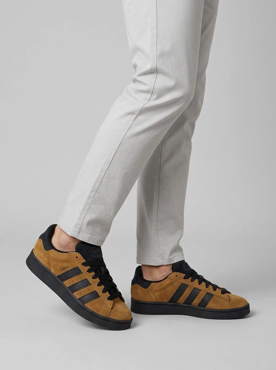 Adidas 男士 Campus 00s 鞋 JH8998 棕色黑色 - 核心黑/核心黑/青銅層 - 查看 1