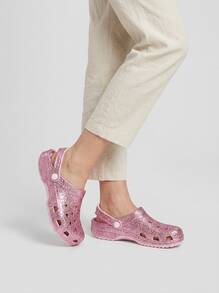 Crocs CLASSIC CLOG Teen Breathable Durable Ergonomic Walking Vacation Travel Pink 211939-6ZW - Pink Milk - View 1