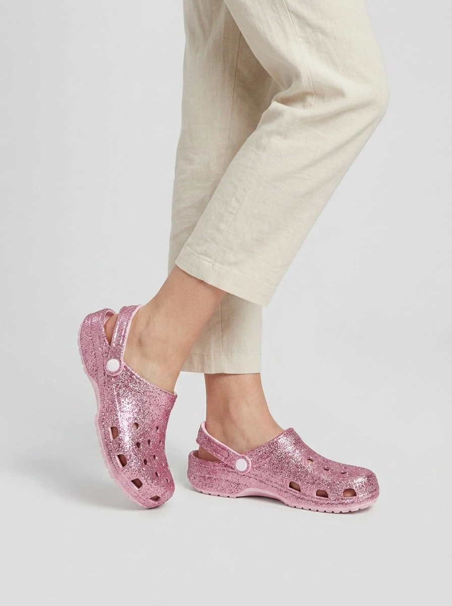 Crocs CLASSIC CLOG Teen Breathable Durable Ergonomic Walking Vacation Travel Pink 211939-6ZW - Pink Milk - View 1