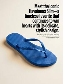 Havaianas نعال نسائية نحيفة باللون الأزرق الداكن - Brilliant Blue - مشاهدة 2
