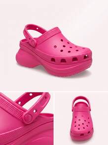Crocs CLASSIC PLATFORM CLOG Women's Clogs Ergonomic Easy To Clean Slip-On Walking Vacation Travel Pink 206302-6ZQ - Dragon Fruit - View 6