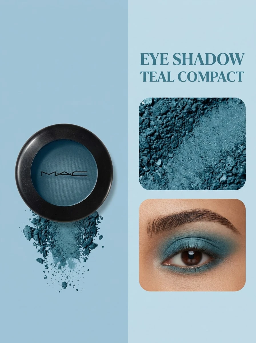 MAC Single Eyeshadow Stormwatch 1.5 G – Eyeshadow, Highly Pigmented, For Makeup Enthusiasts, Deep Teal, Suitable For Smoky Eye Makeup - Storm Watch - View 1