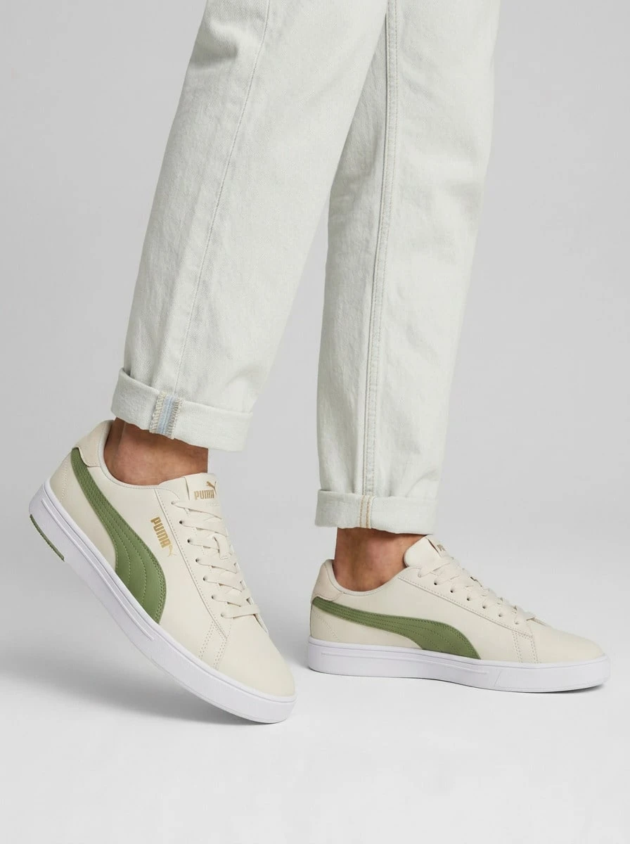 Puma PALERMO Men's Casual Athletic Shoes Retro Comfortable Versatile Going Out Walking Gym Green 374902-23 - Grey Green - View 1