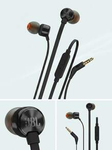 JBL Tune 110 In-Ear Headphones, Pure Bass Sound, Built-In Microphone,  Comfortable Fit, Black - Black - View 6