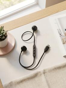 JBL TUNE 305C Wired In-Ear Earphones, High Resolution 96 KHz/24 Bit Sound, Preset EQ, USB Type-C, 12.5mm Dynamic Driver, Built-In Mic, Open Type, Flat Cable, Black - Black - View 3