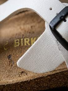 Birkenstock GIZEH Kids' Flat Sandals Versatile Anti-Slip Ergonomic Travel Walking Summer White GIZEHKidsBirkoFlorNarrow - White - View 6