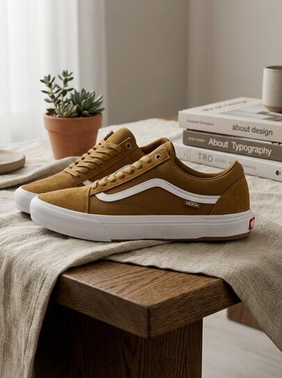 Vans BMX Old Skool Men's Sneakers Breathable Lightweight Solid Good Elasticity Versatile Sports Outdoor Daily School Warm Brown VN000D3M1M71