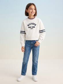 TOMMY HILFIGER KIDS Women's Classic Fit Comfortable Cozy Home School Daily Grey KG0KG08746-P09 - Light Grey - View 4