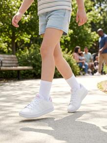 Adidas Advantage Kids' Sneakers Premium Modern Anti-Slip Running Street Style Office White ID3886 - Cloud White / Bliss Pink / Core Black - View 5