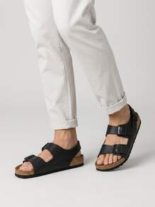 Birkenstock MADRID Men's Lightweight Adjustable Comfortable Walking Daily Shopping 34793 - Black - View 1