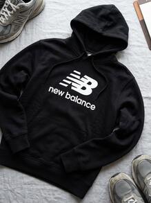 New Balance Men's Sports & Outdoor Hoodies Soft Versatile Warm Weekend Sports Commuting Black MT31537BK - Black - View 2