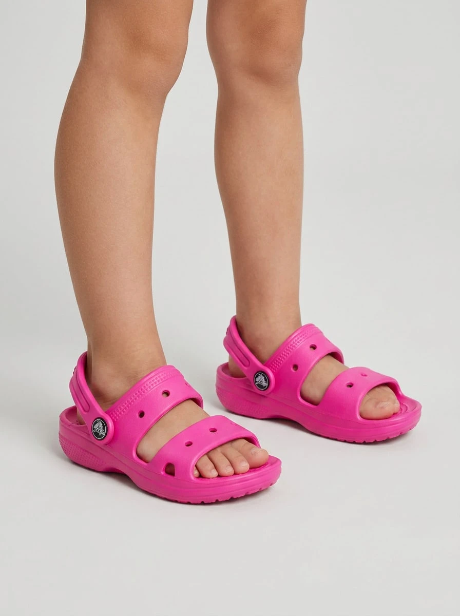Crocs CLASSIC SANDAL Kids' Durable Cushioned Quick-Dry Daily Shopping Beach Pink 207537-6UB - Pink - View 1