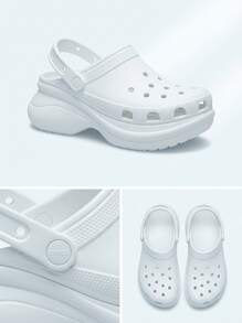 Crocs CLASSIC PLATFORM CLOG Men's Clogs Easy To Clean Ergonomic Waterproof Walking Garden Beach 206302-100 - White - View 6