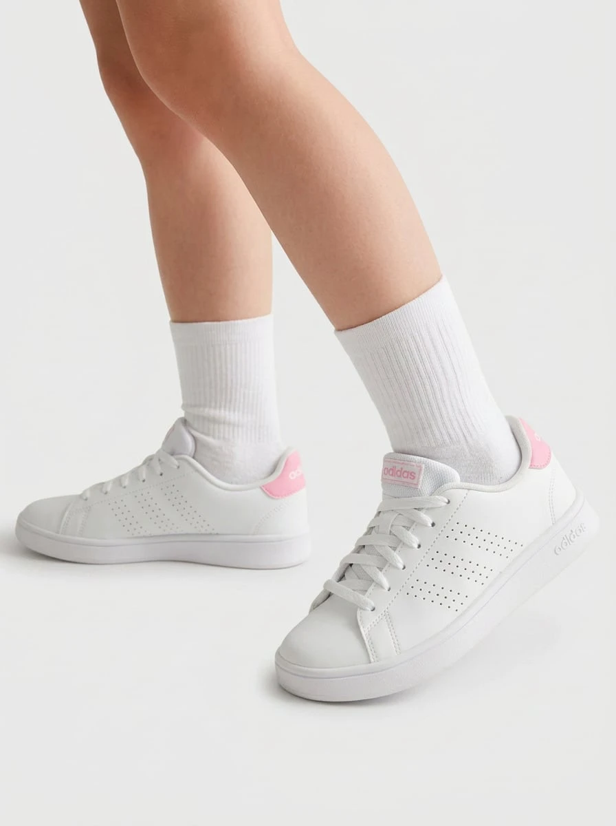 Adidas Advantage Kids' Sneakers Premium Modern Anti-Slip Running Street Style Office White ID3886 - Cloud White / Bliss Pink / Core Black - View 1