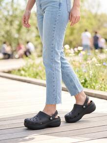 Crocs CLASSIC PLATFORM CLOG Women's Flip-Flops Quick-Dry Easy To Match Anti-Slip Summer Beach Casual Black 206750-001 - Black - View 5