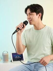 PBM 100 Dynamic Vocal Microphone With Cable, Cardioid Directional Pattern, Accessories For JBL PartyBox, Home Karaoke, Black - Black - View 4