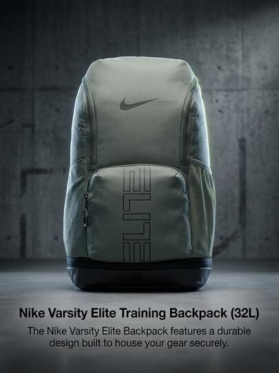 Nike Varsity Elite Unisex Backpack Durable Comfortable Training Daily 32L Grey HM9965-068