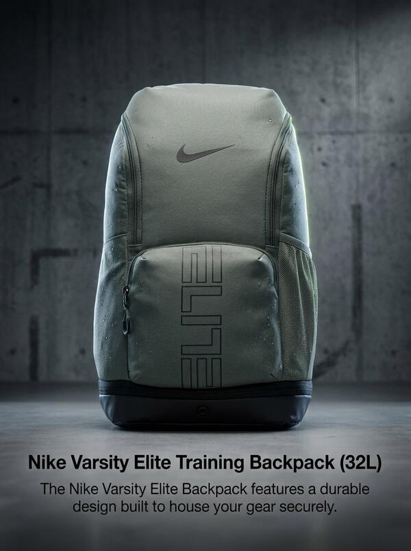 Nike Varsity Elite Unisex Backpack Durable Comfortable Training Daily 32L Grey HM9965-068
