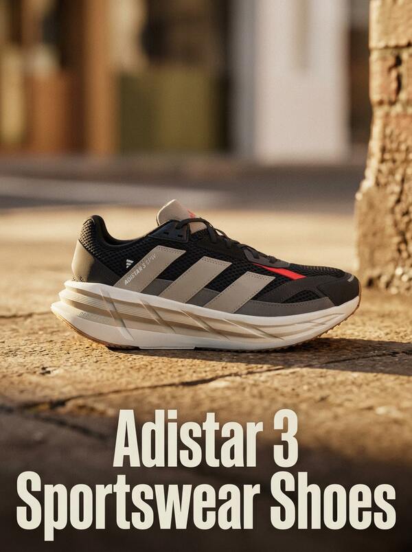 Adidas Pantofi sport casual pentru bărbați Adistar, antiderapanți, cu șiret, stil heritage, pentru mers în weekend, negri, KI6035