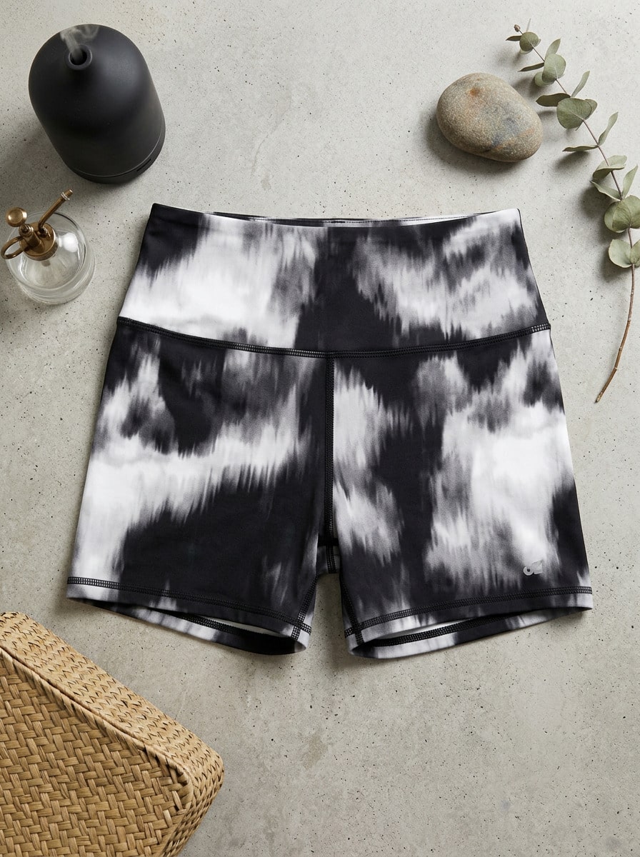Alo Yoga Shorts VAPOR HIGH WAIST AURORA Sweat Absorption Breathable Lightweight Good Elasticity Easy To Wash Gym Women Outdoor Black White W6254R - BLACK - 黑色 - 查看 1