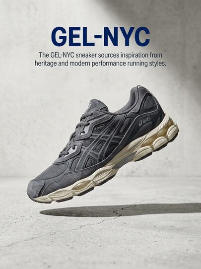 ASICS Gel-NYC Unisex Running Shoes Breathable Supportive Steel Grey 1203A739-020