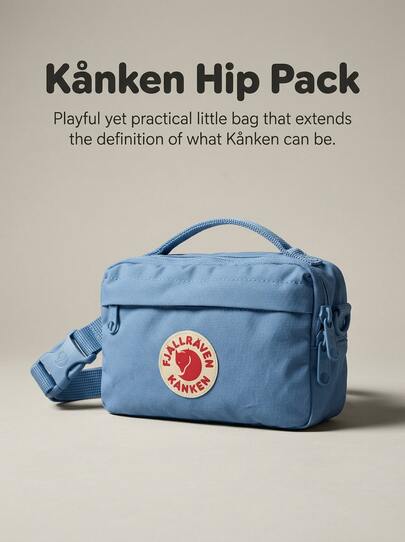 Fjallraven Kanken Hip Pack Outdoor Waist Bag Breathable Lightweight Versatile Easy To Wash Decoration Unisex Blue F23796-537