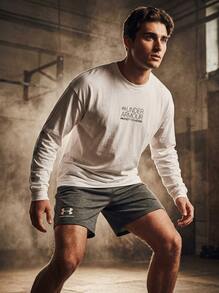 Under Armour شورتات رياضية للرجال مرنة وخفيفة الوزن متعددة الاستخدامات للجري والشاطئ والرياضة 1382427-025 - رمادي - مشاهدة 3