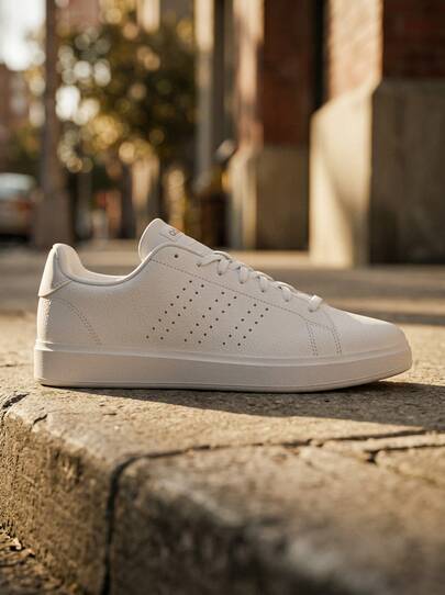 Adidas Pantofi sport casual pentru bărbați Advantage, cu amortizare, premium, moderni, pentru weekend și mers, albi, JQ3103