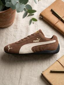 Puma Speedcat 男款運動鞋 透氣緩震舒適休閒健身鞋 黑色 398846-31 - 棕色和白色 - 查看 1