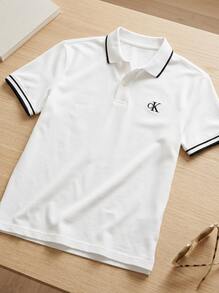 CALVIN KLEIN JEANS Men's Polo Shirts Comfortable Lightweight Soft Commuting Travel Golf White J30J315603-YAF - White - View 3