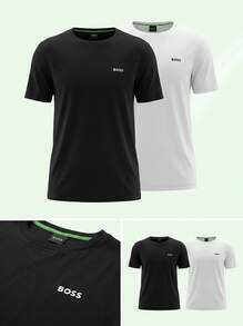 Hugo Boss عبوة من 2 تي شيرت رجالي باللونين الأسود والأبيض - Open Miscellaneous - مشاهدة 6