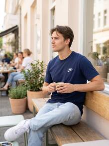 Nike Men's Outdoor Tees & Tanks Easy To Match Moisture-Wicking Breathable Daily Weekend Training Navy AR4997-410 - Blue - View 4
