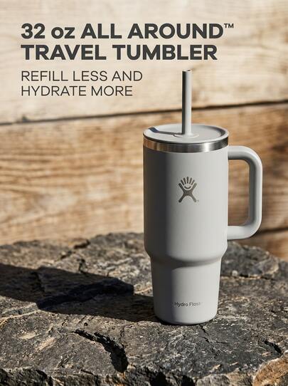 Hydro Flask Unisex Travel Tumbler Sweat Absorption Lightweight Solid Easy To Wash Leakproof Versatile Outdoor Daily Gray 32oz TT32PSC035